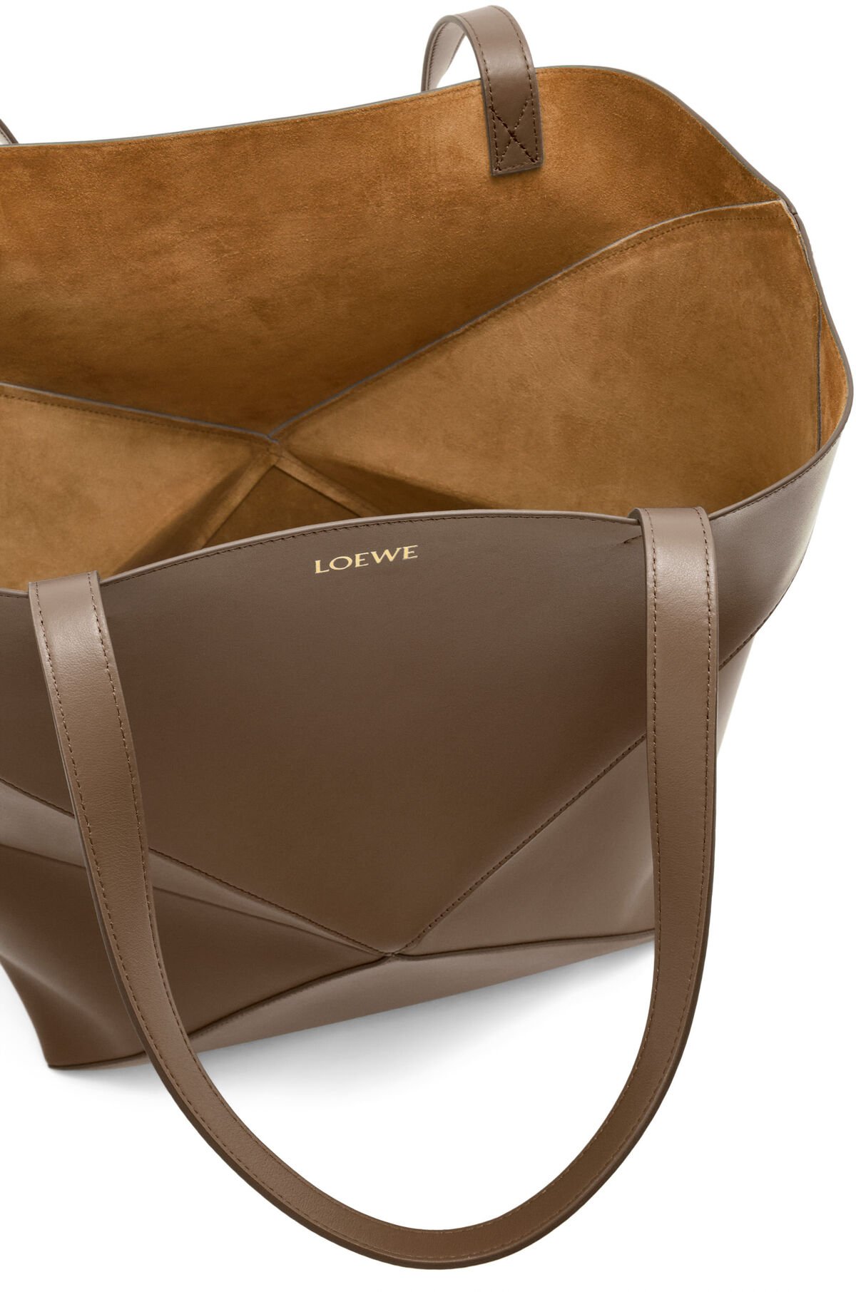 LOEWE XL Puzzle Fold Tote Bag In Calfskin - Umber