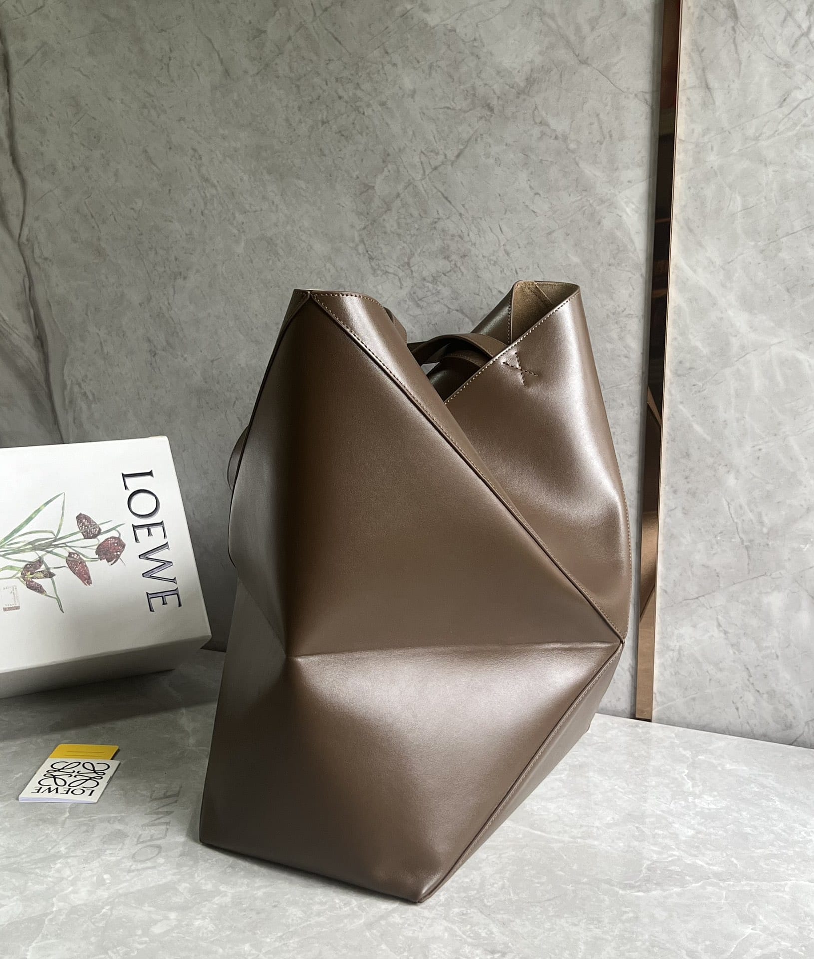 LOEWE XL Puzzle Fold Tote Bag In Calfskin - Umber