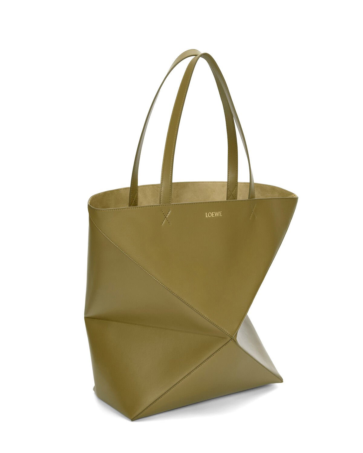 LOEWE XL Puzzle Fold Tote Bag In Calfskin - Olive