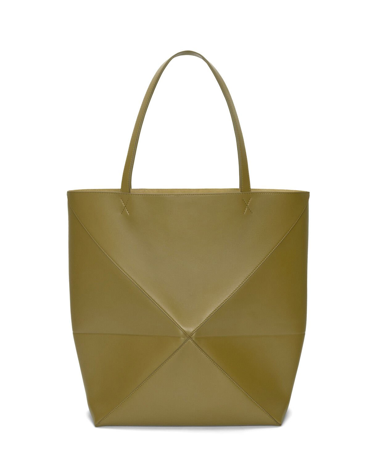 LOEWE XL Puzzle Fold Tote Bag In Calfskin - Olive