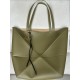 LOEWE XL Puzzle Fold Tote Bag In Calfskin - Olive