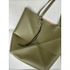 LOEWE XL Puzzle Fold Tote Bag In Calfskin - Olive