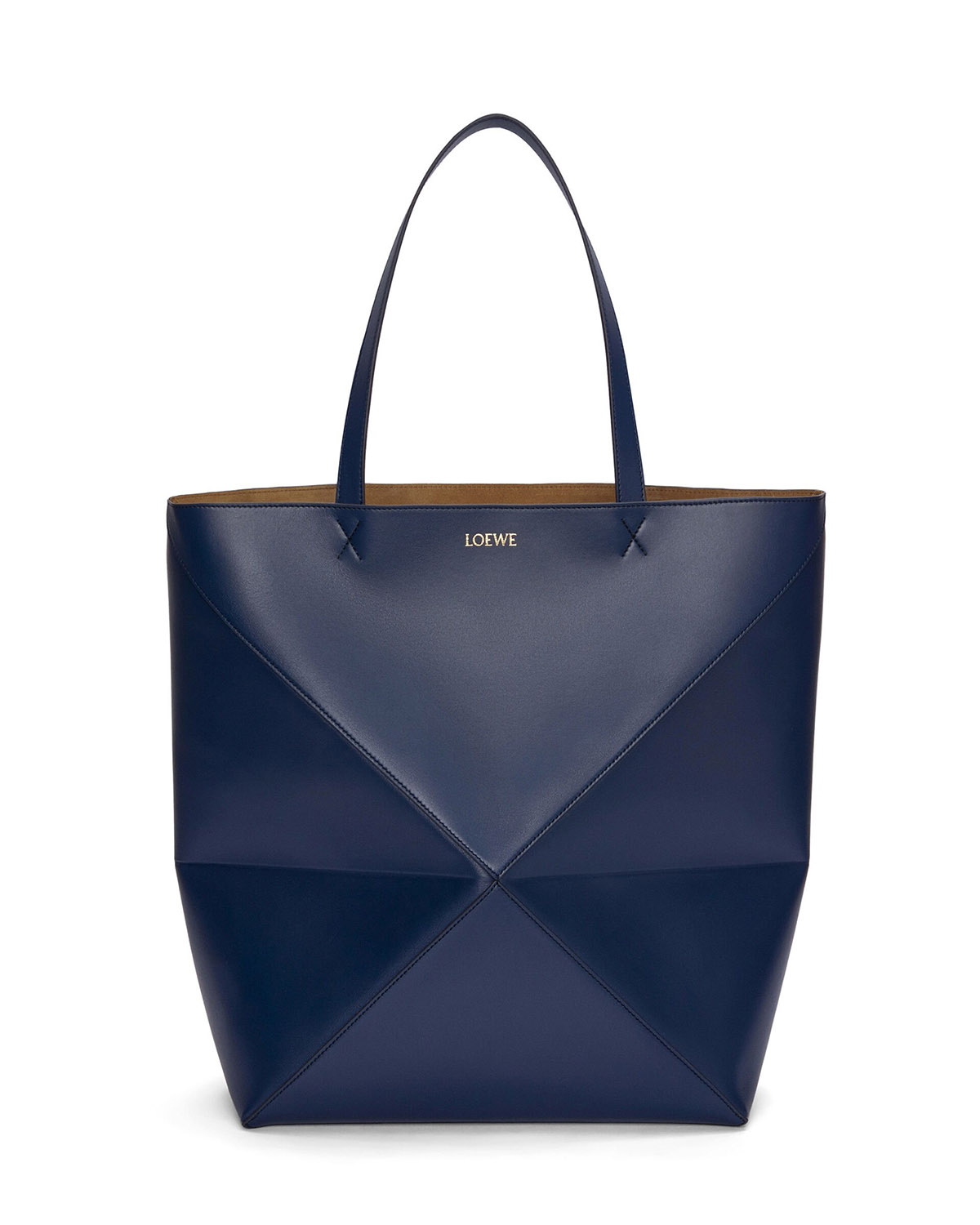 LOEWE XL Puzzle Fold Tote Bag In Calfskin - Abyss Blue