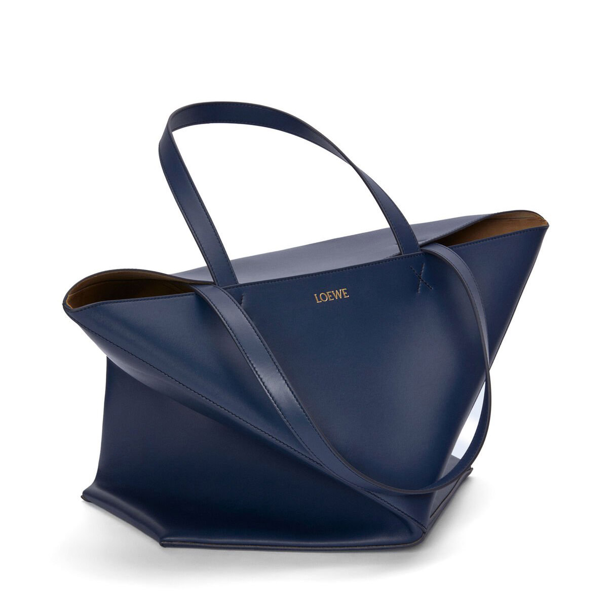 LOEWE XL Puzzle Fold Tote Bag In Calfskin - Abyss Blue