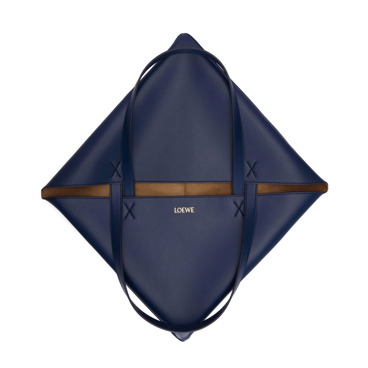 LOEWE XL Puzzle Fold Tote Bag In Calfskin - Abyss Blue