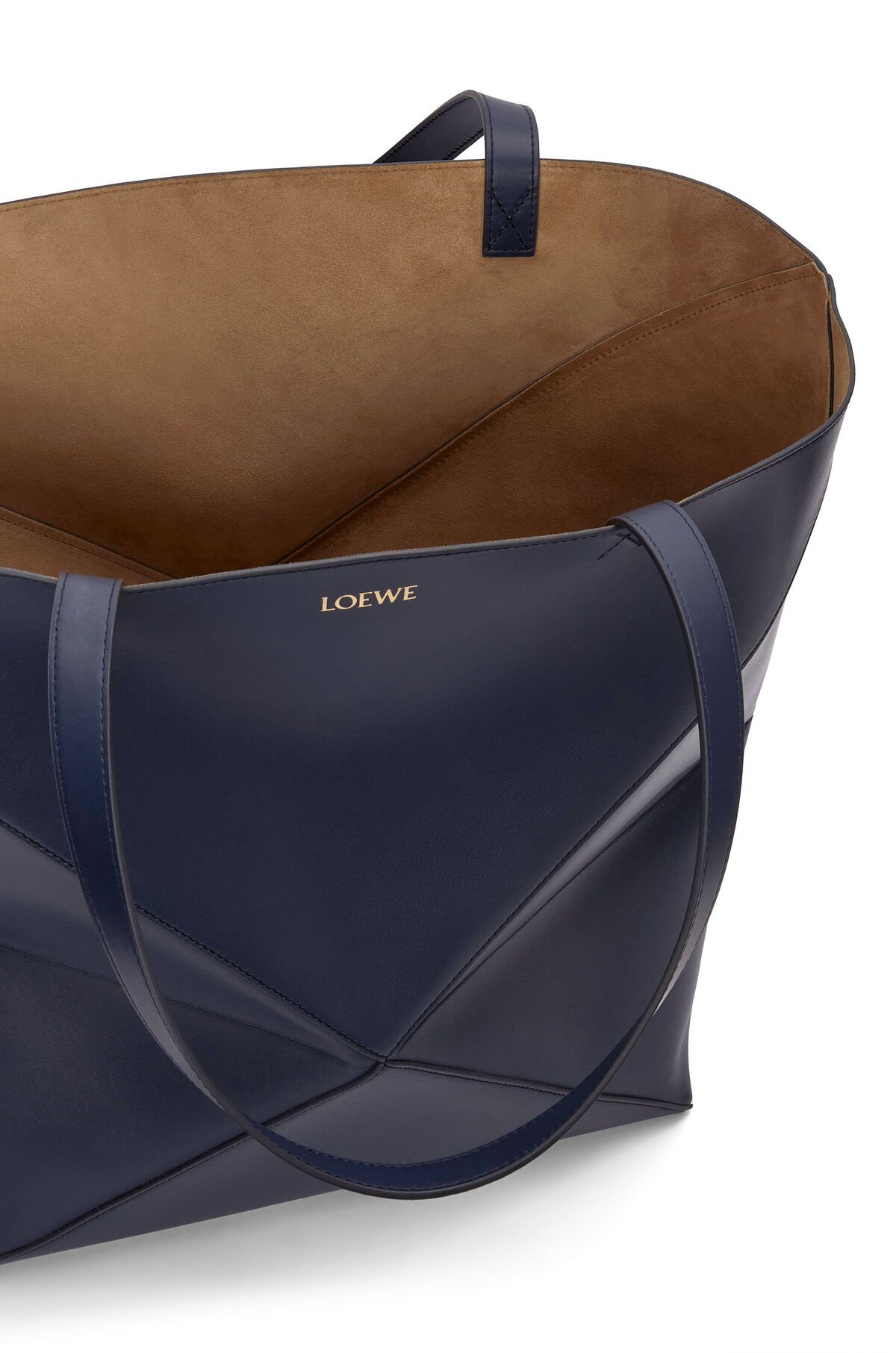 LOEWE XL Puzzle Fold Tote Bag In Calfskin - Abyss Blue