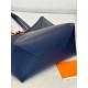 LOEWE XL Puzzle Fold Tote Bag In Calfskin - Abyss Blue