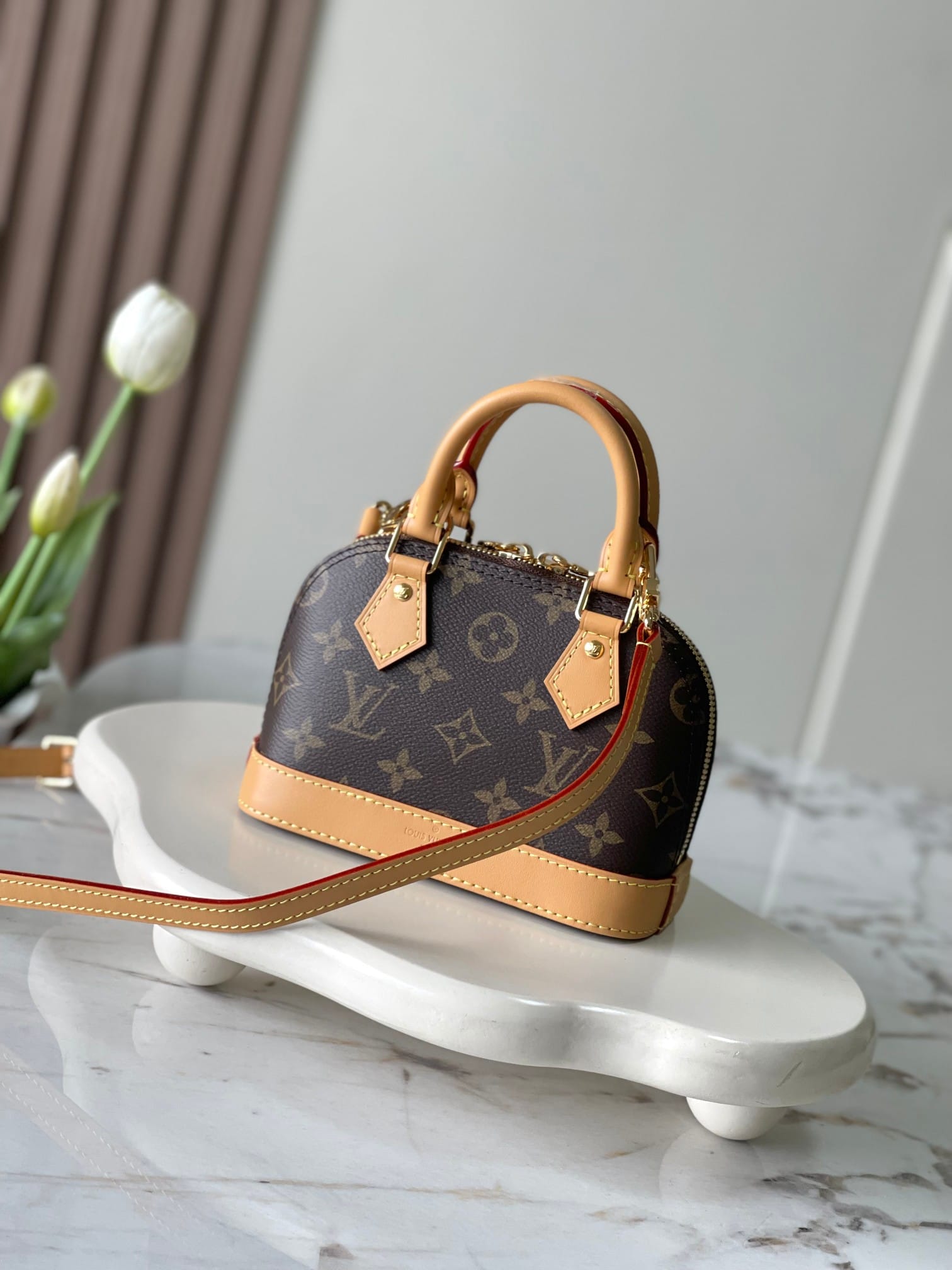 Louis Vuitton Nano Alma Handbag in Monogram Coated Canvas