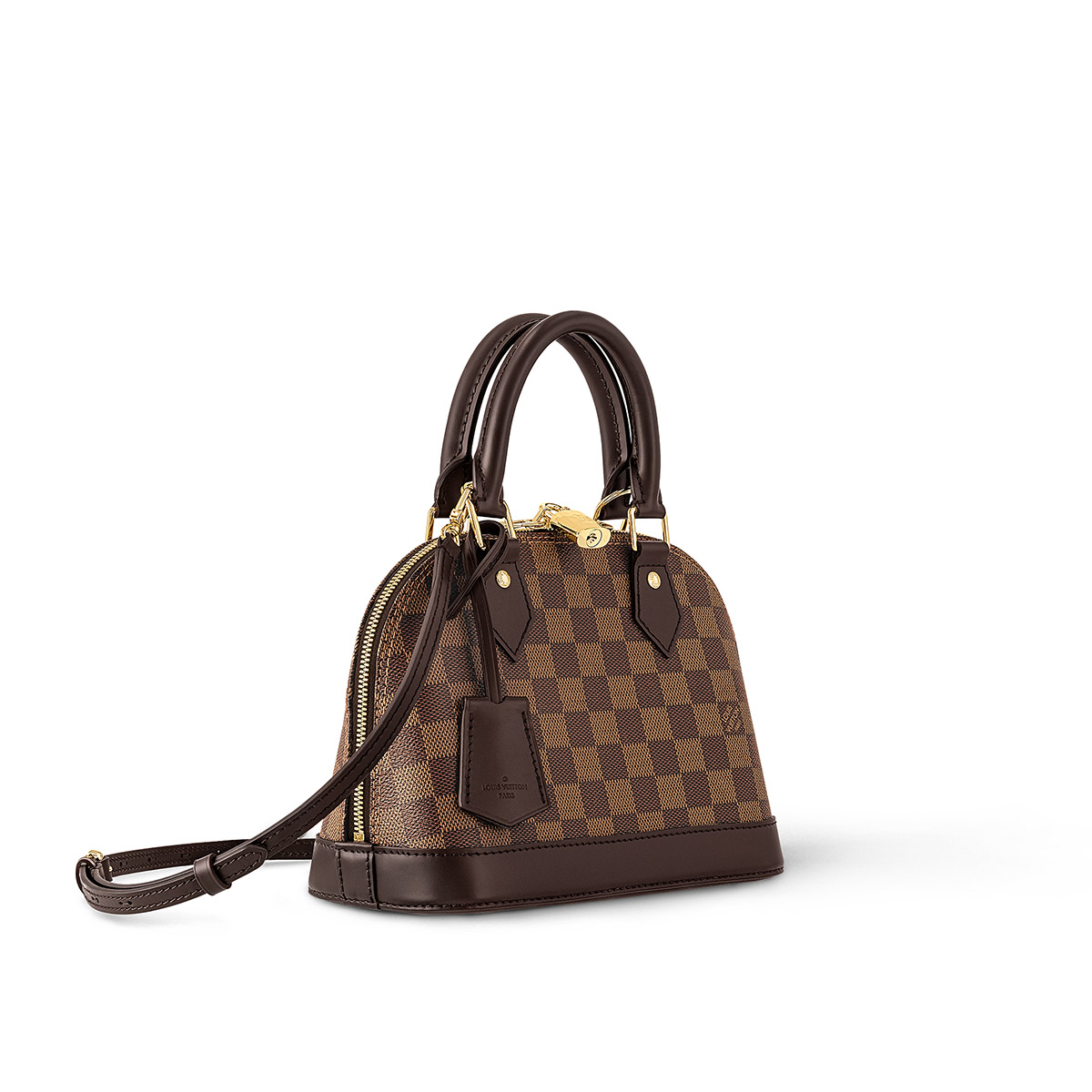 Louis Vuitton Alma BB Handbag in Damier Ebene Coated Canvas