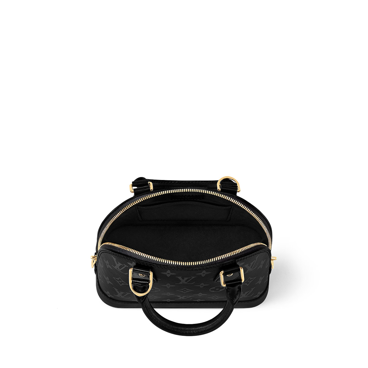 Louis Vuitton Alma BB Handbag in Smooth Calfskin - Black & Monogram