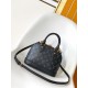 Louis Vuitton Alma BB Handbag in Smooth Calfskin - Black & Monogram