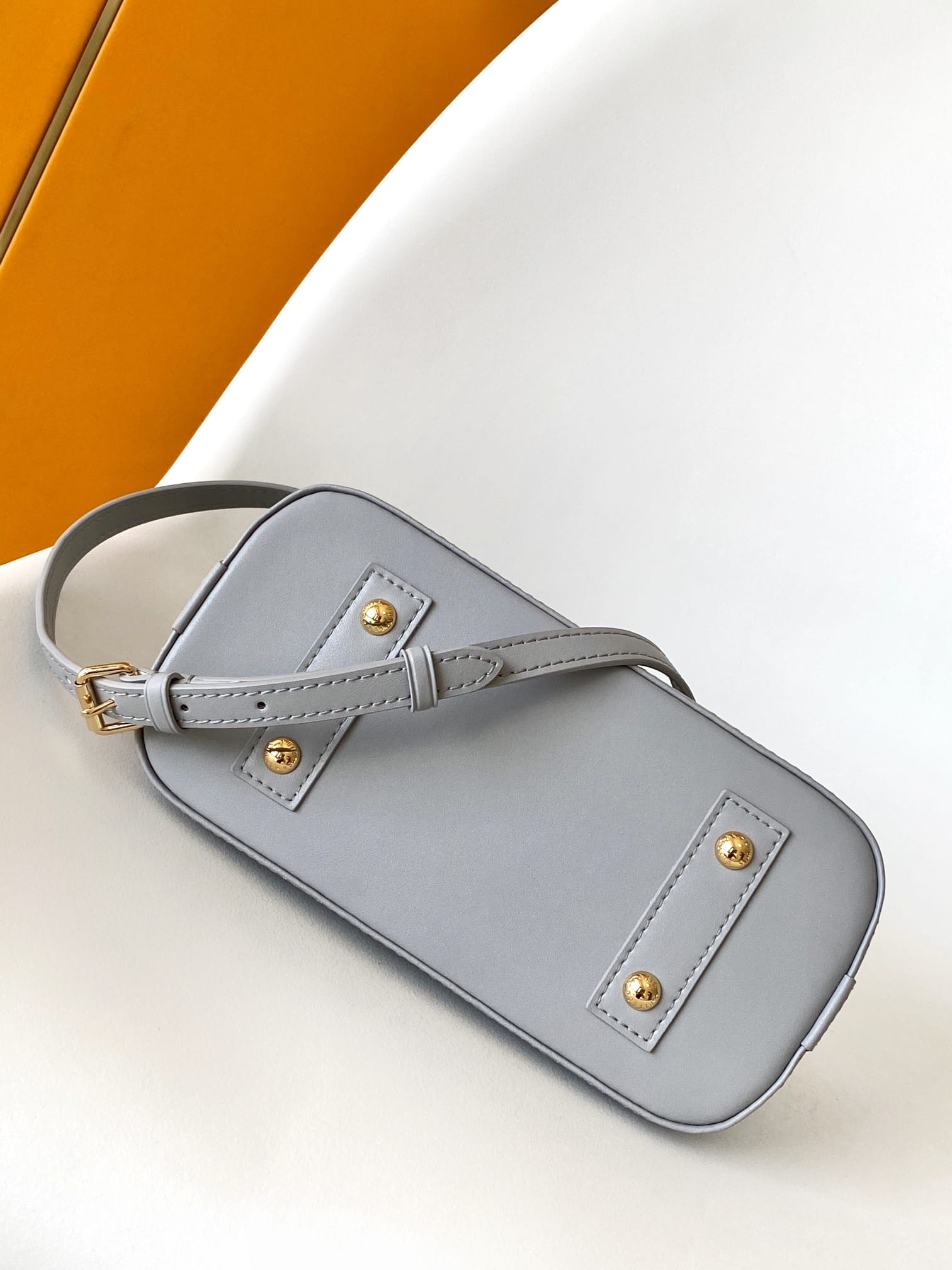 Louis Vuitton Alma BB Handbag in Smooth Calfskin - Grey & Monogram