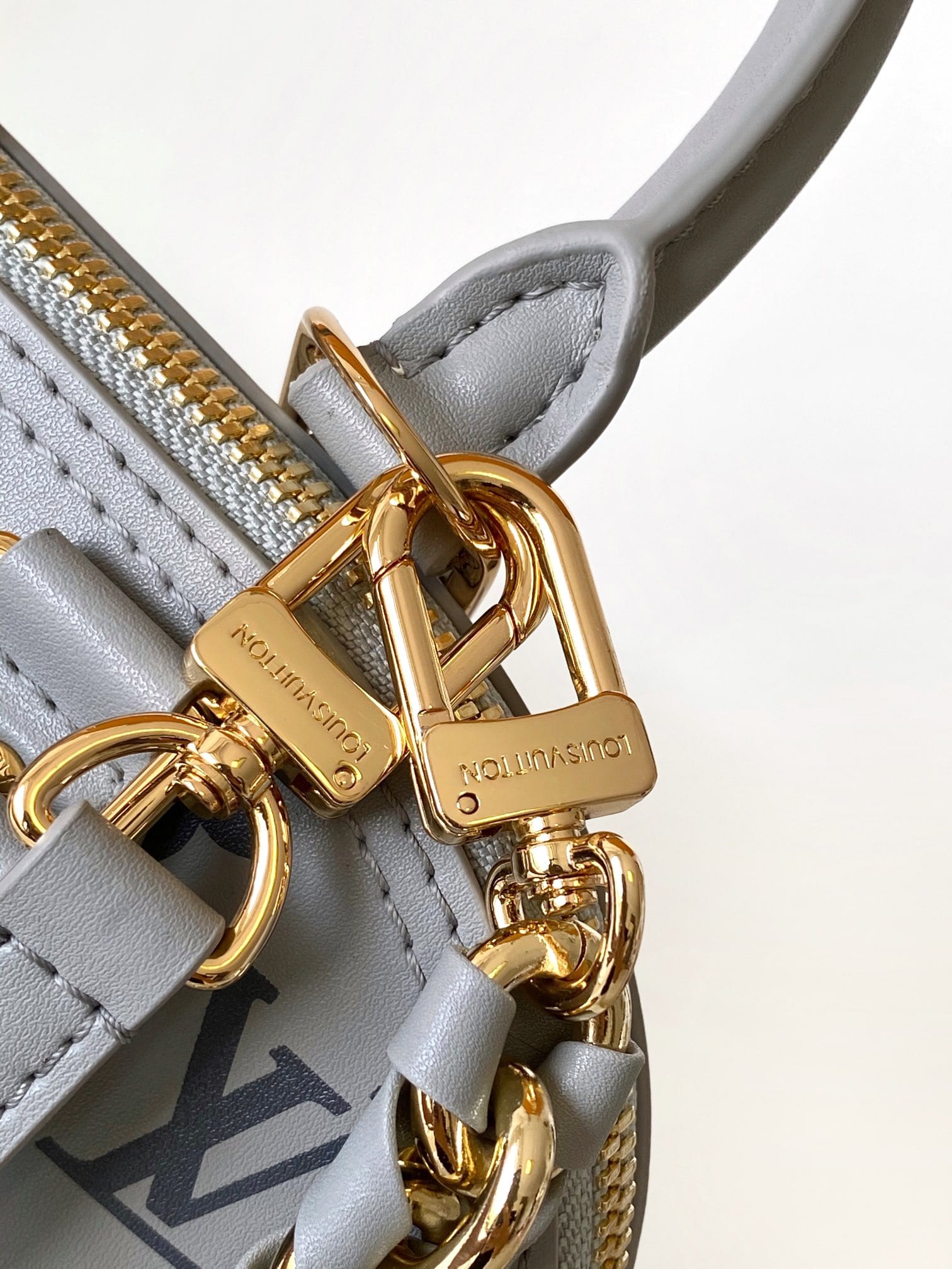 Louis Vuitton Alma BB Handbag in Smooth Calfskin - Grey & Monogram