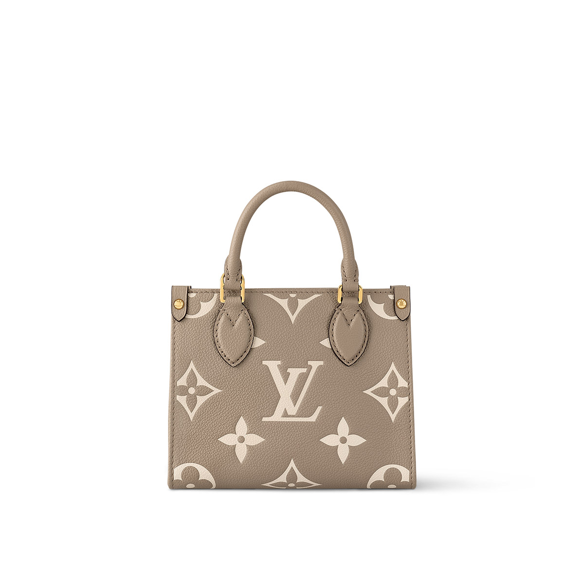 Louis Vuitton OnTheGo BB Toto Bag in Bicolor Monogram Empreinte Leather - Gray/Cream