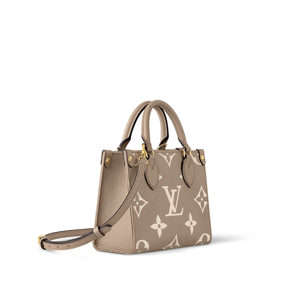 Louis Vuitton OnTheGo BB Toto Bag in Bicolor Monogram Empreinte Leather - Gray/Cream