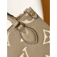 Louis Vuitton OnTheGo BB Toto Bag in Bicolor Monogram Empreinte Leather - Gray/Cream