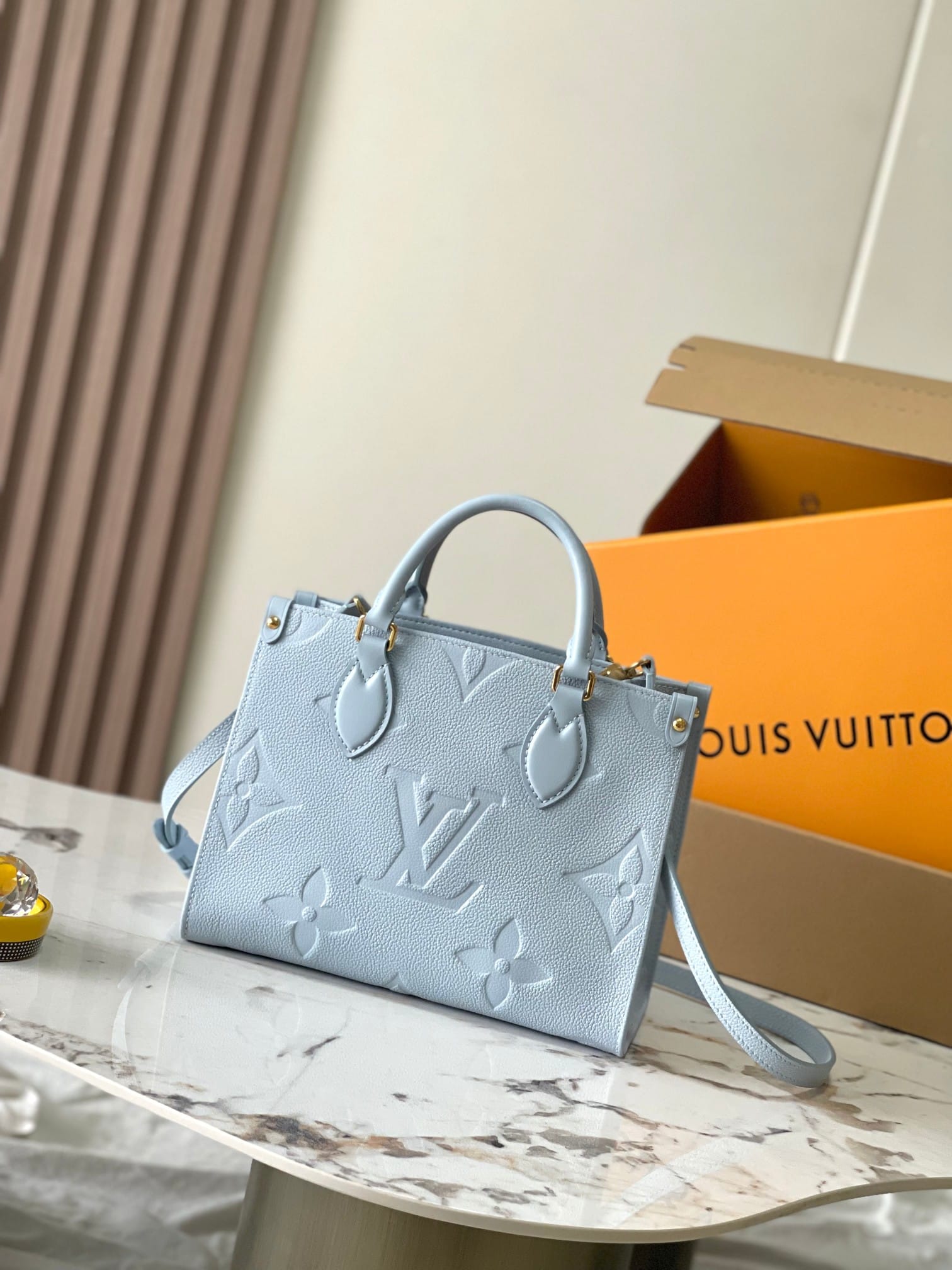 Louis Vuitton OnTheGo PM Toto Bag in Monogram Empreinte Leather - Blue