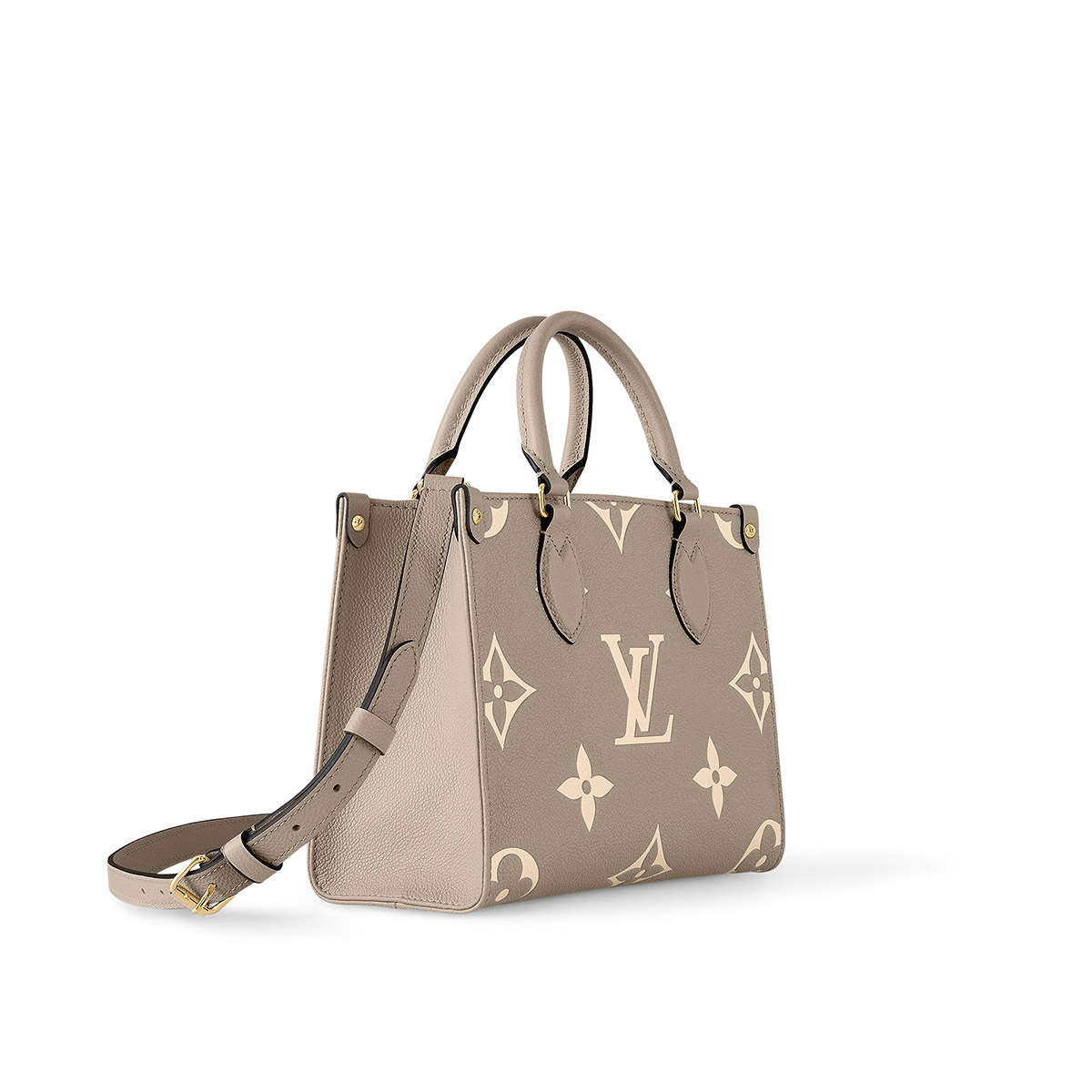 Louis Vuitton OnTheGo PM Toto Bag in Bicolor Monogram Empreinte Leather - Beige/Cream