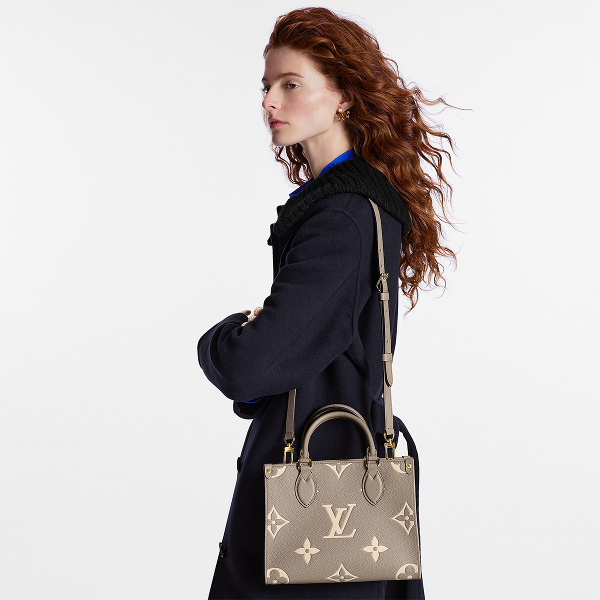 Louis Vuitton OnTheGo PM Toto Bag in Bicolor Monogram Empreinte Leather - Beige/Cream