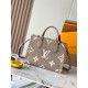 Louis Vuitton OnTheGo PM Toto Bag in Bicolor Monogram Empreinte Leather - Beige/Cream