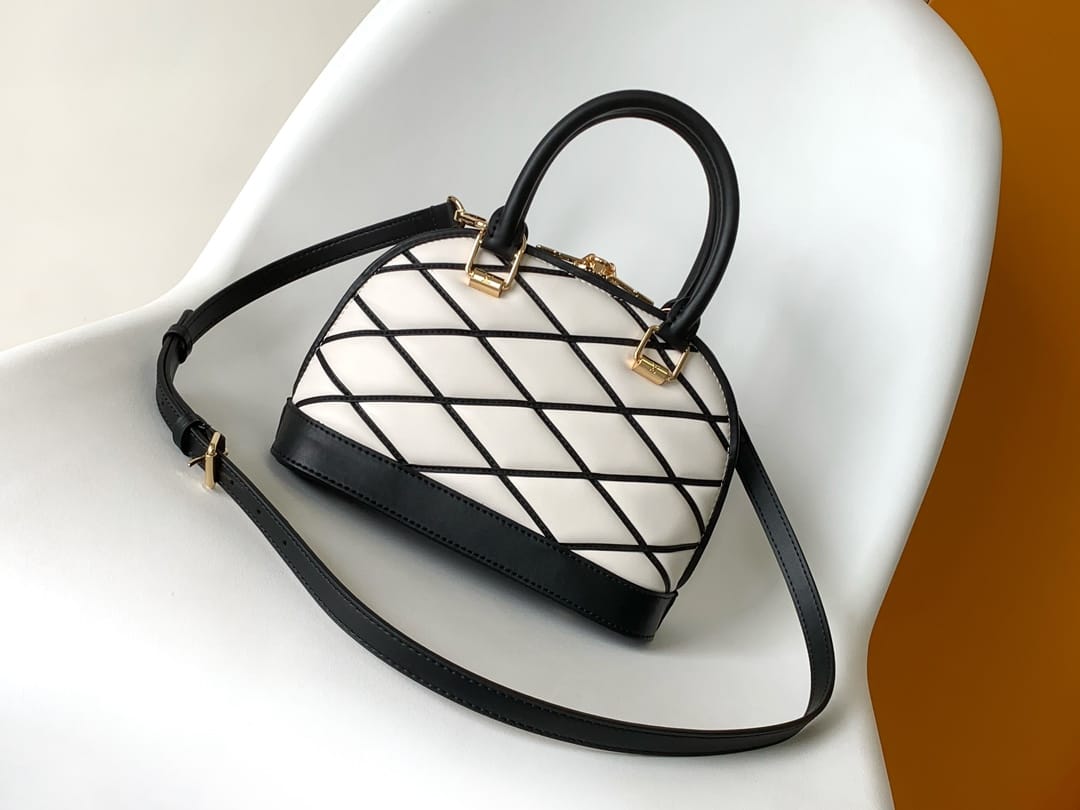 Louis Vuitton Alma BB Handbag in Malletage Leather - White