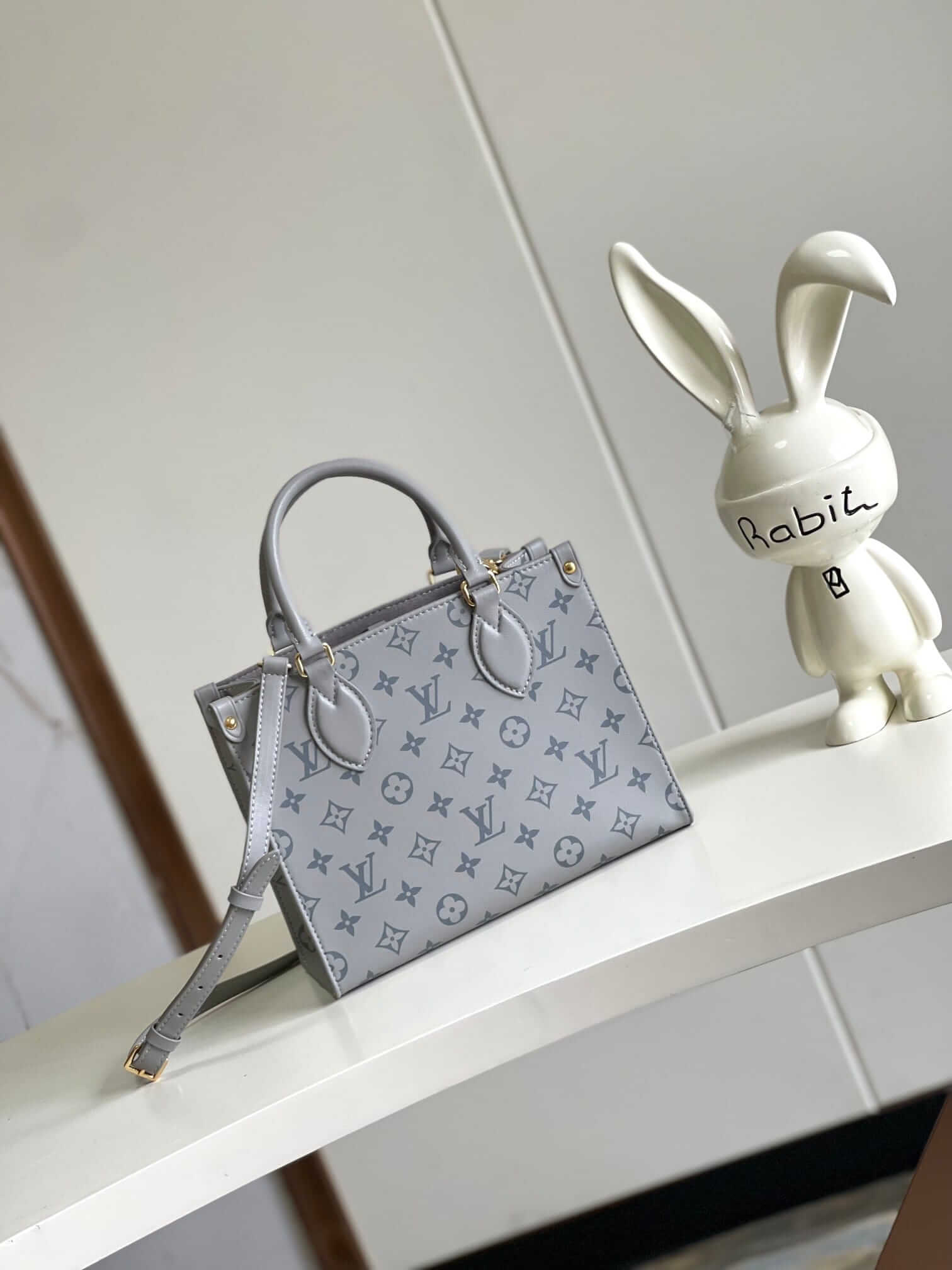 Louis Vuitton OnTheGo PM Toto Bag in Calfskin Leather - Gray