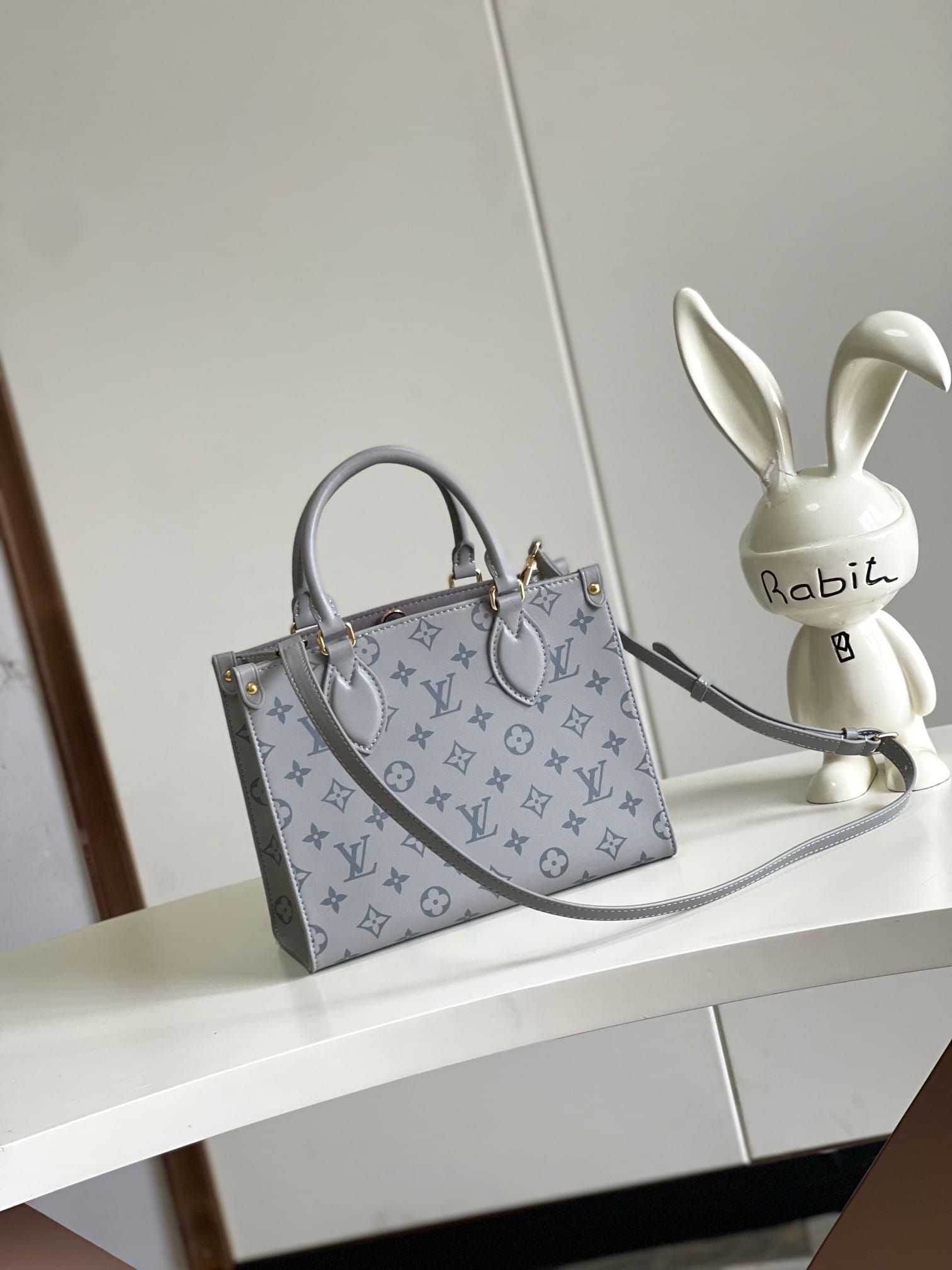 Louis Vuitton OnTheGo PM Toto Bag in Calfskin Leather - Gray