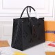 Louis Vuitton OnTheGo MM Toto Bag in Monogram Empreinte Leather - Black