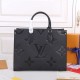 Louis Vuitton OnTheGo MM Toto Bag in Monogram Empreinte Leather - Black