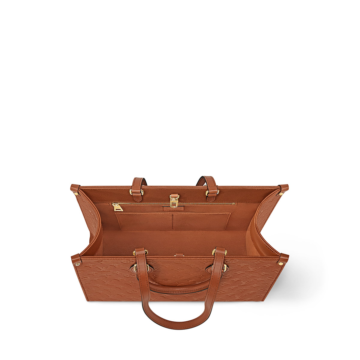 Louis Vuitton OnTheGo MM Toto Bag in Monogram Empreinte Leather - Cognac Brown