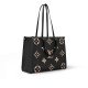 Louis Vuitton OnTheGo MM Toto Bag in Bicolor Monogram Empreinte Leather - Black/Beige