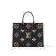 Louis Vuitton OnTheGo MM Toto Bag in Bicolor Monogram Empreinte Leather - Black/Beige