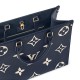 Louis Vuitton OnTheGo MM Toto Bag in Bicolor Monogram Empreinte Leather - Navy Blue/Cream