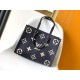 Louis Vuitton OnTheGo MM Toto Bag in Bicolor Monogram Empreinte Leather - Navy Blue/Cream