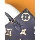 Louis Vuitton OnTheGo MM Toto Bag in Bicolor Monogram Empreinte Leather - Navy Blue/Cream