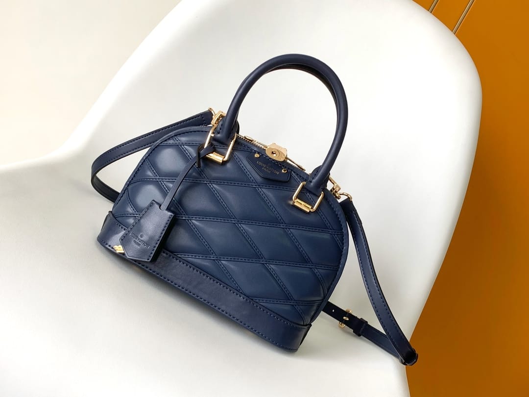 Louis Vuitton Alma BB Handbag in Malletage Leather - Bleu Marine