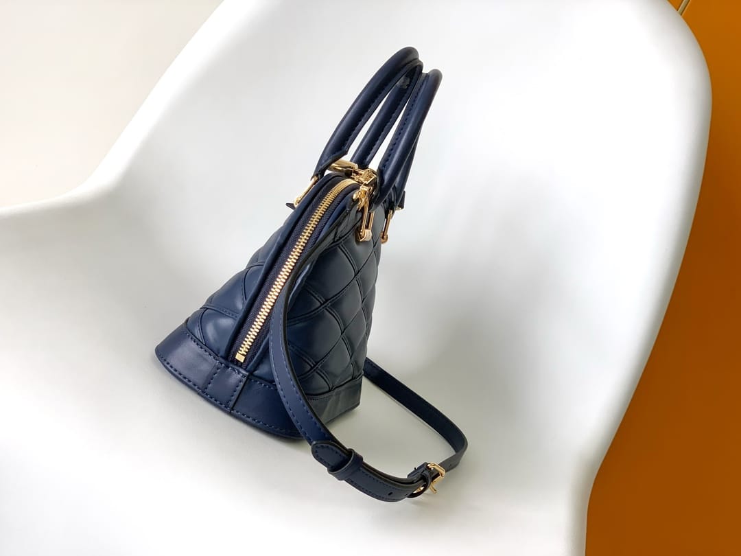 Louis Vuitton Alma BB Handbag in Malletage Leather - Bleu Marine