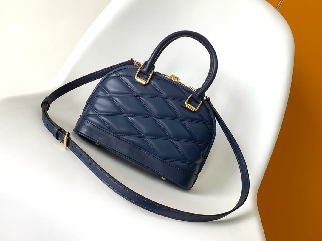 Louis Vuitton Alma BB Handbag in Malletage Leather - Bleu Marine