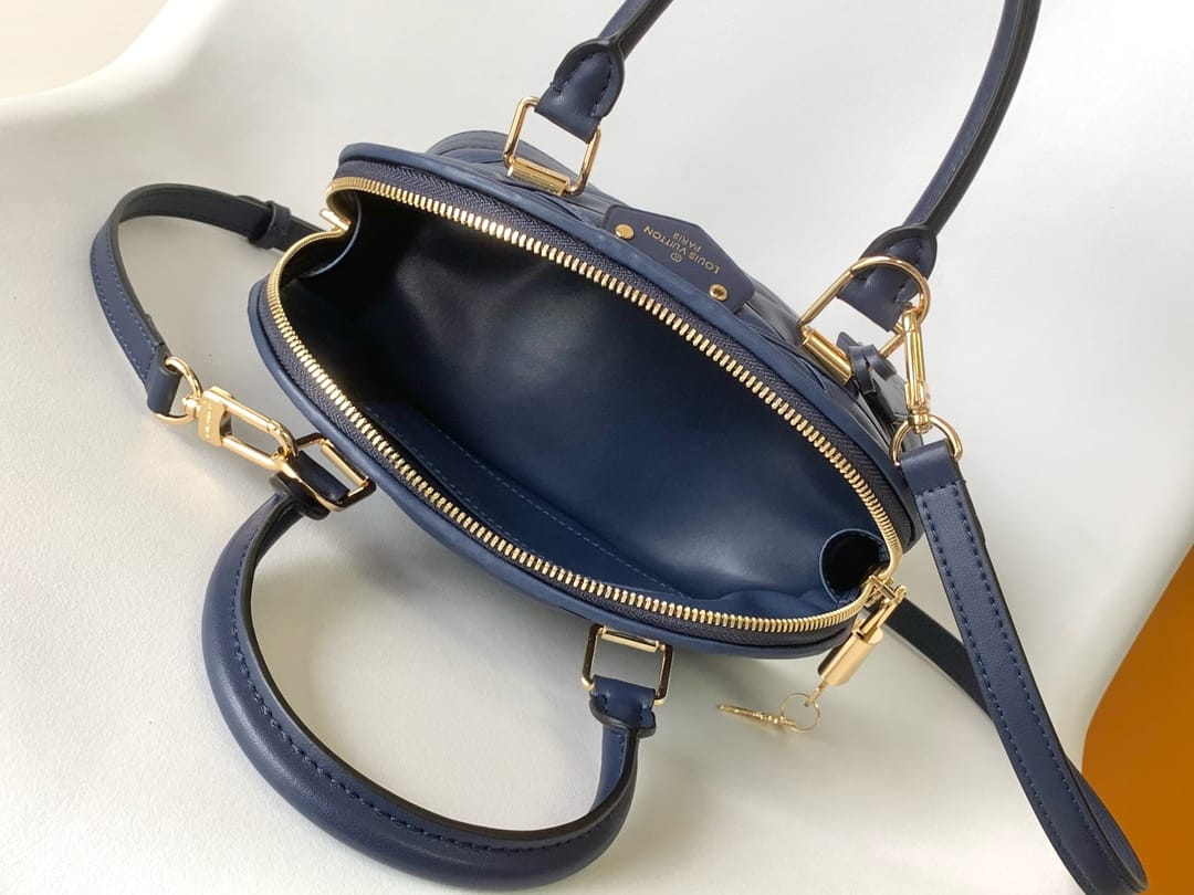 Louis Vuitton Alma BB Handbag in Malletage Leather - Bleu Marine