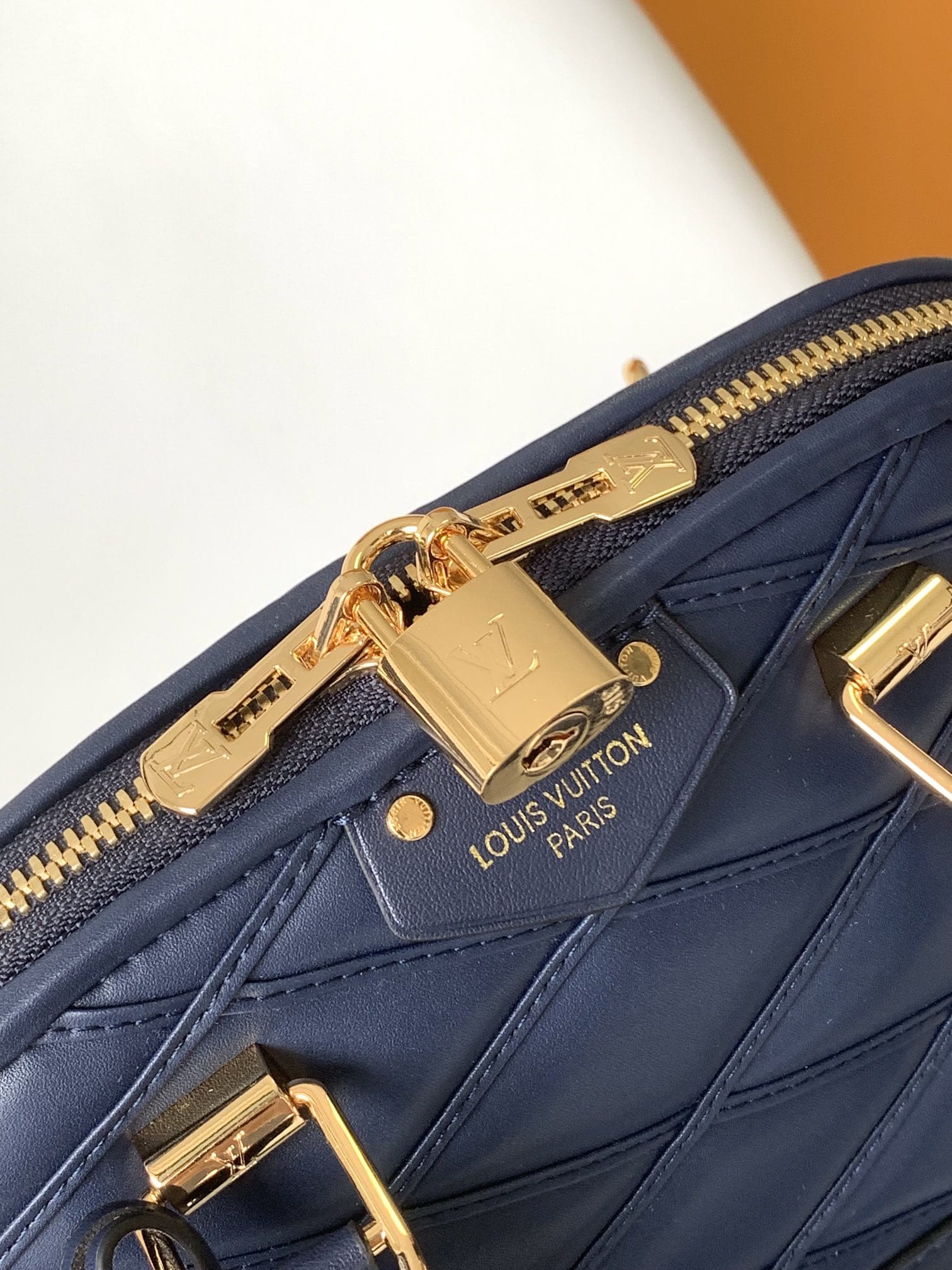 Louis Vuitton Alma BB Handbag in Malletage Leather - Bleu Marine