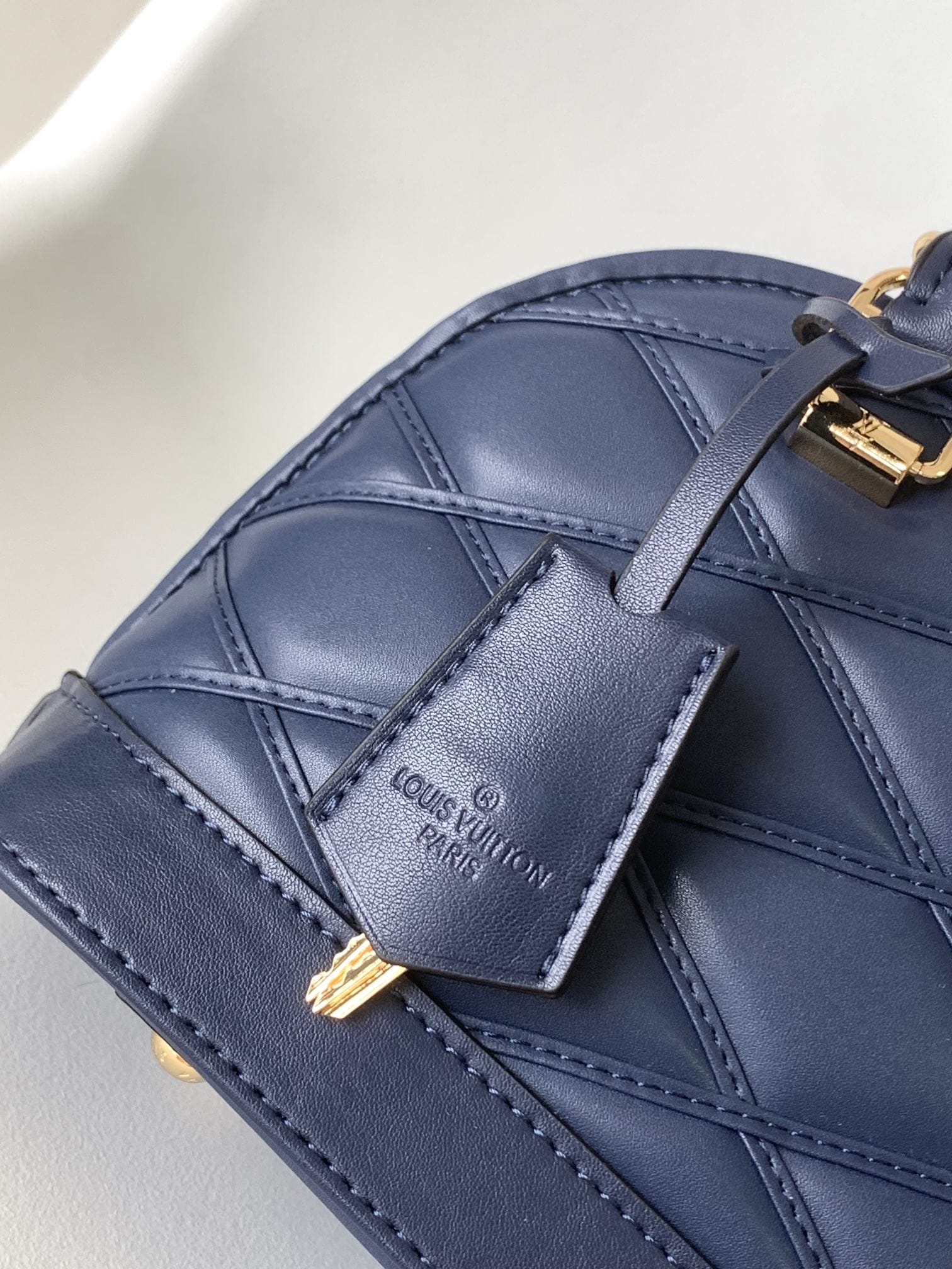 Louis Vuitton Alma BB Handbag in Malletage Leather - Bleu Marine