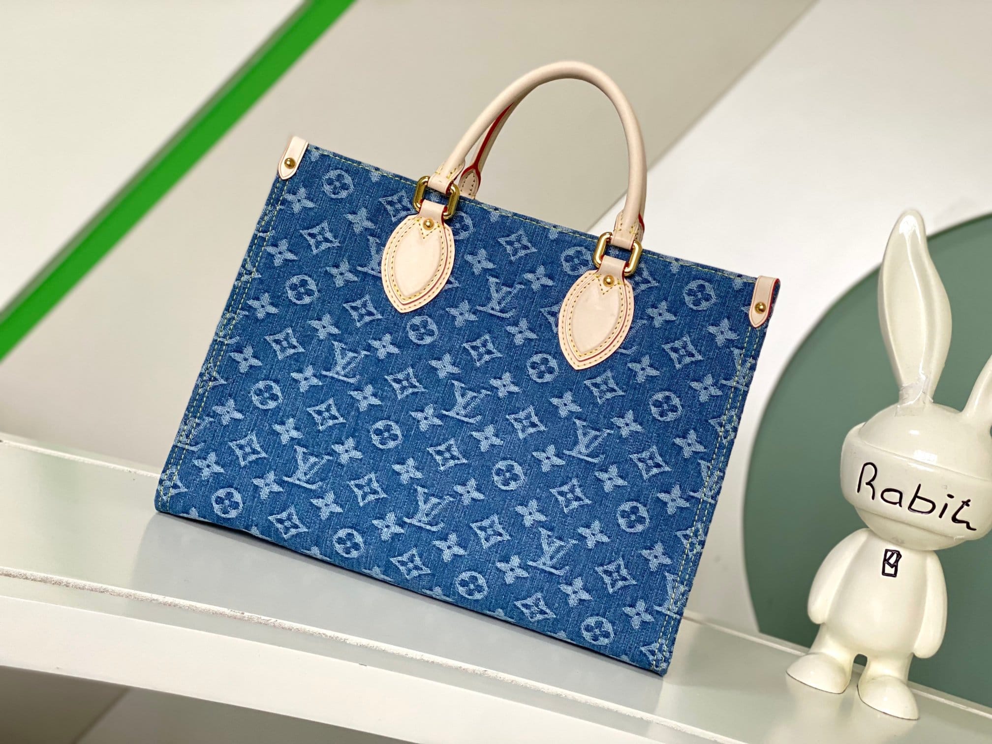 Louis Vuitton OnTheGo MM Toto Bag in Monogram Denim Canvas