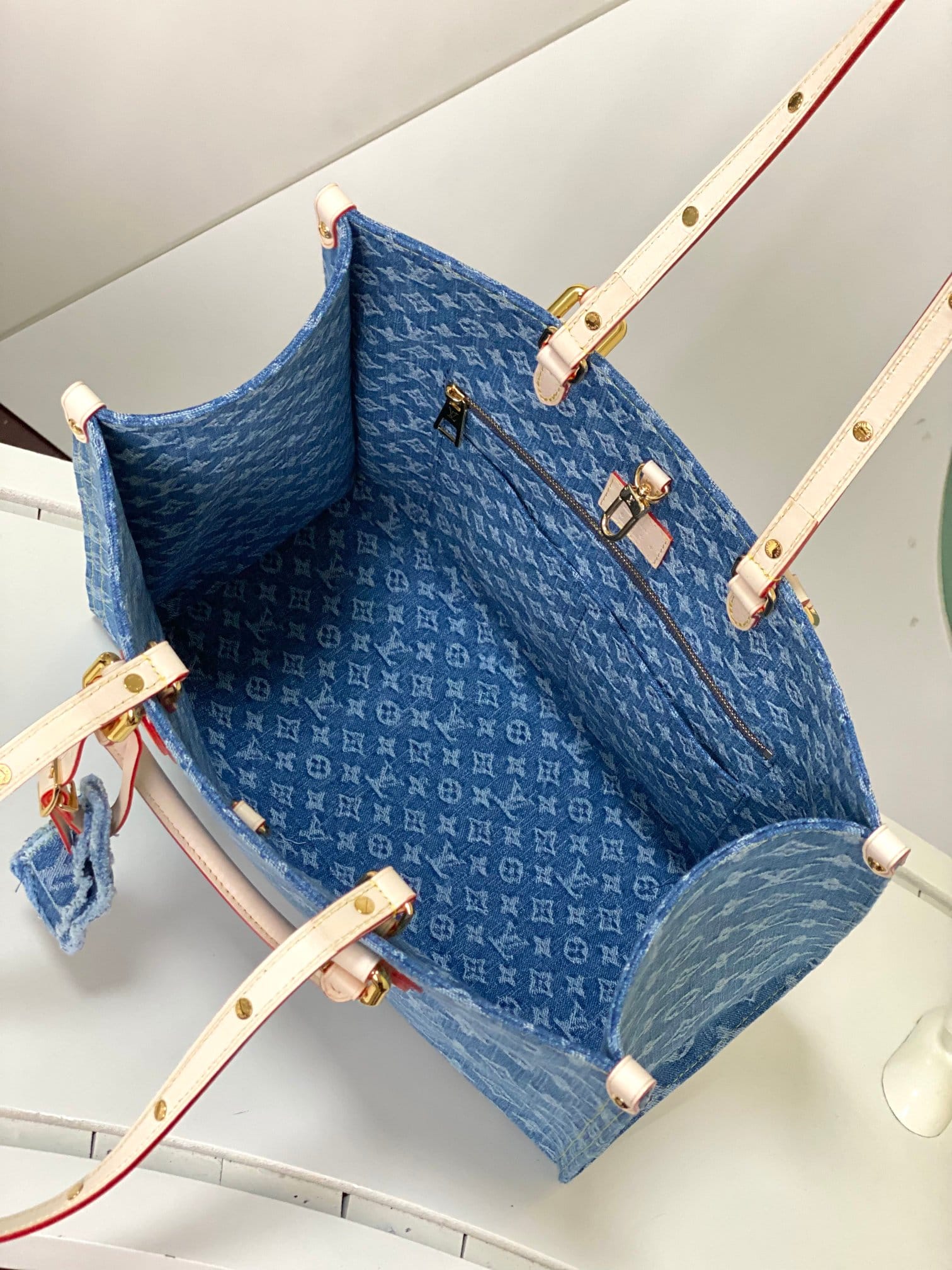 Louis Vuitton OnTheGo MM Toto Bag in Monogram Denim Canvas