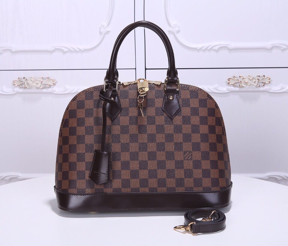 Louis Vuitton Alma PM Handbag in Damier Ebene Coated Canvas