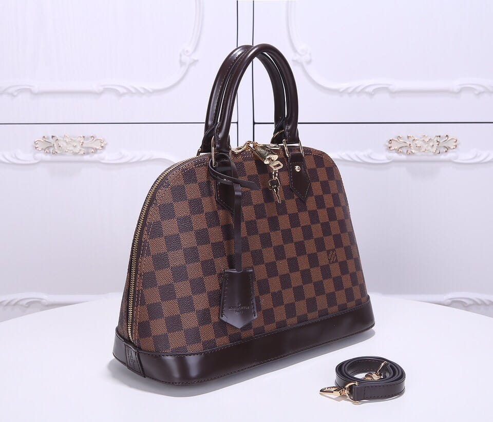 Louis Vuitton Alma PM Handbag in Damier Ebene Coated Canvas