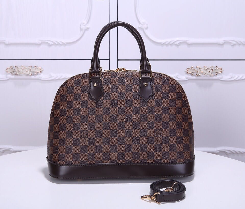 Louis Vuitton Alma PM Handbag in Damier Ebene Coated Canvas