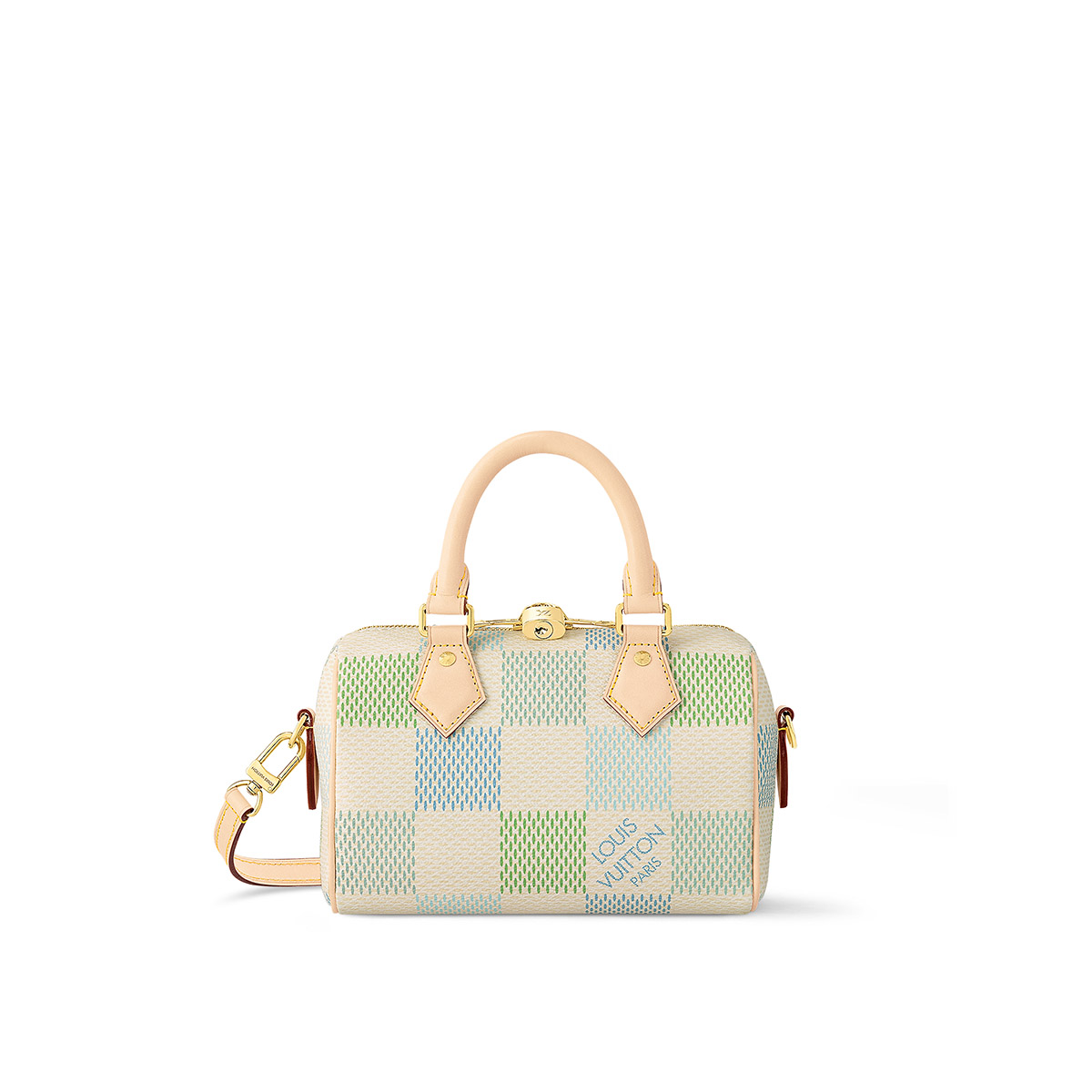 Louis Vuitton Speedy Bandoulière 20 Handle Shoulder Bag in Damier Giant Canvas - Pistachio