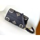 Louis Vuitton Speedy Bandoulière 20 Handle Shoulder Bag in Bicolor Monogram Leather - Navy Blue/Cream