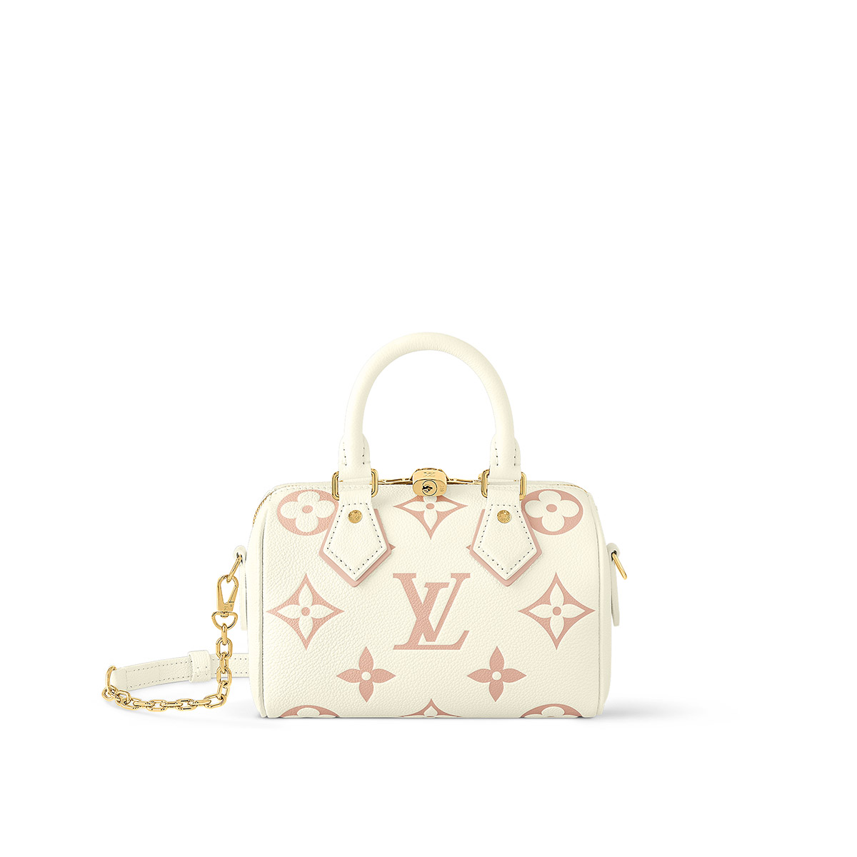 Louis Vuitton Speedy Bandoulière 20 Handle Shoulder Bag in Bicolor Monogram Leather - Latte/Chamallow