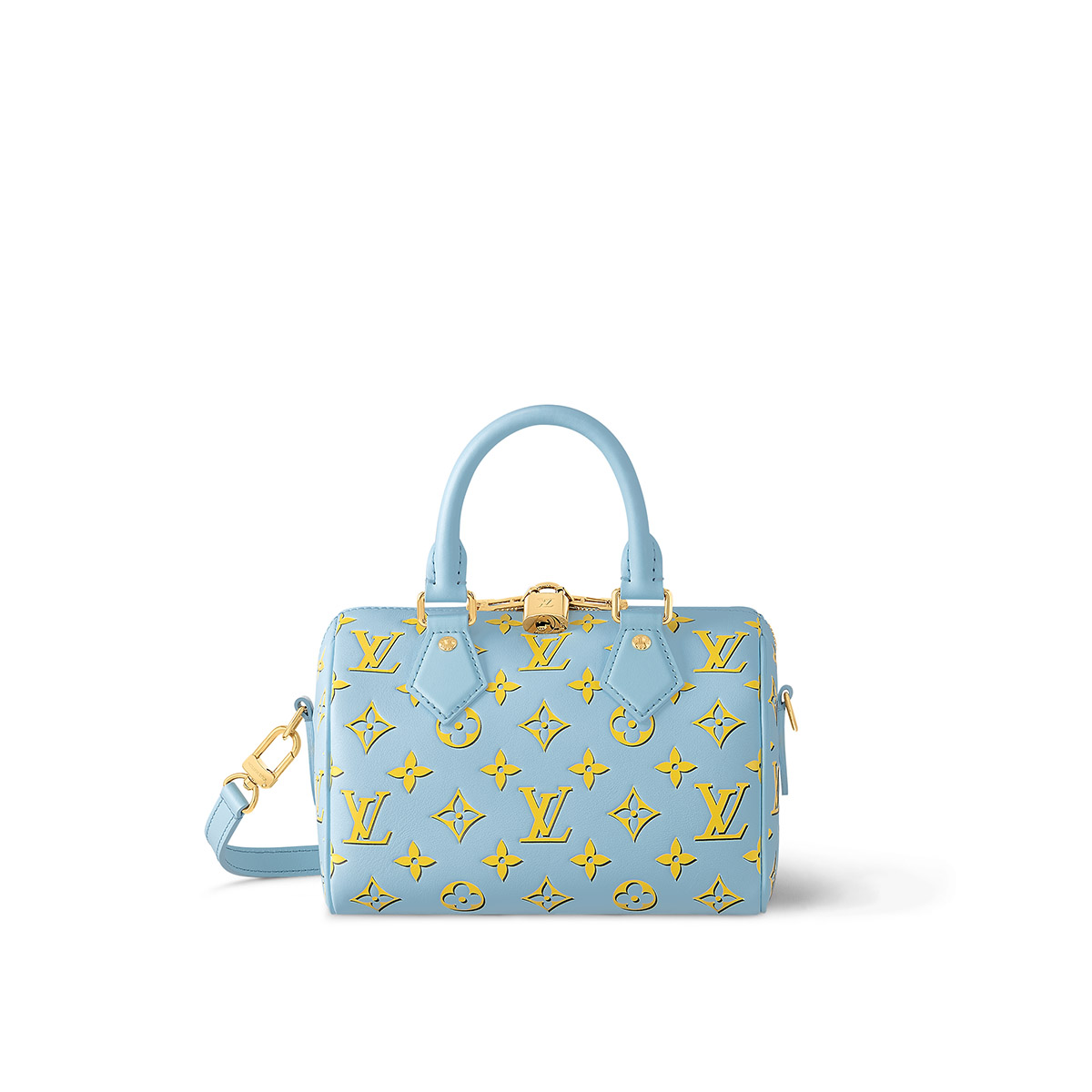 Louis Vuitton Speedy Bandoulière 20 Handle Shoulder Bag in Calfskin Leather - Baby Blue